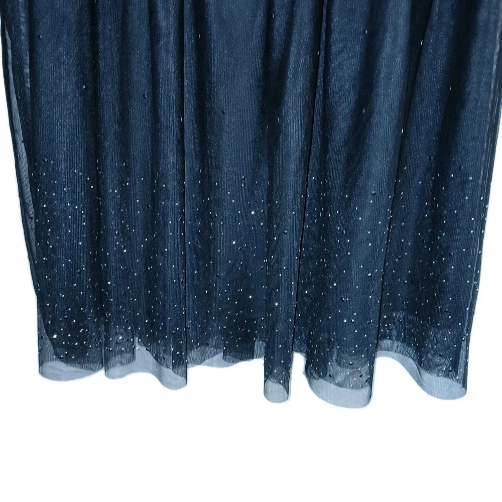 Tulle Women A-Line Skirt Large Black Fairy Frilly Whimsy Princess Event Cocktail